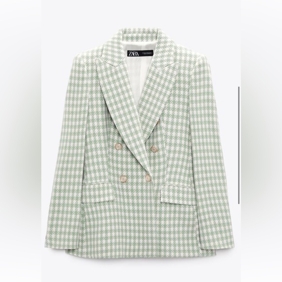 - Zara boucle blazer nwt XL green - Picture 1 of 1